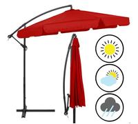 Springos® Parasol De Jardin Déporté Avec Manivelle, Incluant Une Housse 350 Cm Multicolore