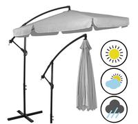 Springos® Parasol De Jardin Déporté Avec Manivelle, Incluant Une Housse 350 Cm Multicolore