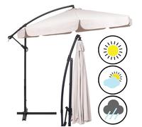 Springos® Parasol De Jardin Déporté Avec Manivelle, Incluant Une Housse 350 Cm Multicolore