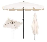 SPRINGOS Parasol de jardin rectangulaire, ecru, 196 x 122 x 220cm