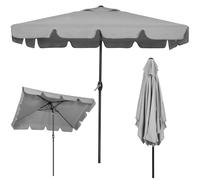 SPRINGOS Parasol de jardin rectangulaire, gris clair, 195 x 122 x 220cm
