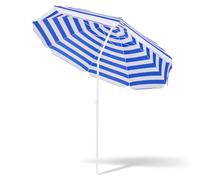 SPRINGOS Parasol de plage - Protection solaire - Parasol de voyage, blanc/bleu, 160 cm x 175 cm