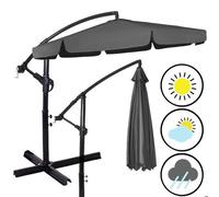 Parasol déporté - SPRINGOS - Premium XXL - Ø 350 cm - Manivelle - Housse incluse