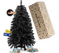 Springos Sapin de Noël artificiel - 150 cm - Noir - De qualité supérieure - Dense et réaliste - Avec support stable et carton - Pour décoration de Noël
