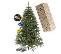 SPRINGOS Sapin de Noël Artificiel en épicéa du Caucase - 180 cm - Fabriqué en UE - Support en Plastique