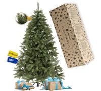 Sapin de Noël artificiel réaliste de 200 cm - Aiguilles en PVC - Design de qualité supérieure avec support en métal solide - Montage facile sans décoration - Pour salon, bureau, hôtel SPRINGOS
