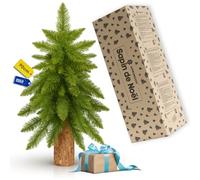 SPRINGOS Sapin de Noël artificiel vert avec tronc véritable 90 cm