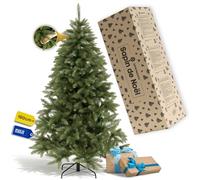 SPRINGOS Sapin de Noël en épicéa du Caucase 180 cm artificiel fabriqué en UE Support en plastique, Vertes