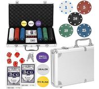 SPRINGOS Set de poker 300 jetons 2 jeux de cartes 5 dés avec mallette