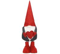 Springos - Statuette décorative en forme de lutin de Noël avec cœur, lutin de style scandinave, jambes télescopiques, décoration de Noël, hauteur maximale 84 cm