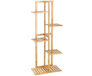 SPRINGOS Support de fleurs escalier en bambou 5 niveaux escalier, Naturel, Multi-Level 40 x 20 x 102 cm