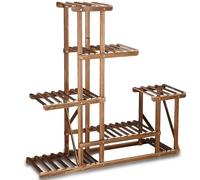 SPRINGOS Support Plantes Intérieur en Bois 6 Niveaux Étagère Porte Plante Jardin Extérieur Décoratif Piedestal pour Pots de Fleurs