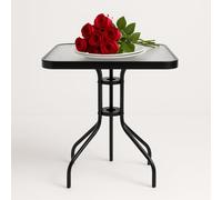 SPRINGOS Table de jardin, table d'appoint, table d'appoint, table de balcon, rectangulaire, 60 x 60 x 70 cm, en métal, pour l'intérieur et l'extérieur