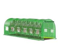 Springos® Tunnel de Culture avec Toit en Arc et Fenêtres 300 x 600 x 200 cm -18m²