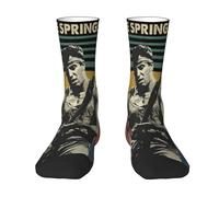 Springsteen Rock Singer Bruce Chaussettes The Boss rock band périphériques Unisexe tendance Couleur contrastée mi-tube Chaussettes Album classique couleur festival de musique soutien équipement