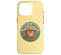 Springtime Smokey Bear Keep It Green Head Logo Coque pour iPhone 16 Pro