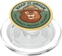 Springtime Smokey Bear Keep It Green Head Logo PopSockets PopGrip pour MagSafe