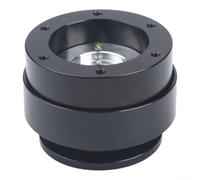 Springwillfly Adaptateur de moyeu de volant à dégagement rapide pour Moza 70 mm Espacement des trous en aluminium aéronautique sécurisé avec goupille de sécurité pour simulateur de course Noir