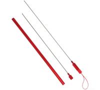 Springwillfly Aiguille de pêche en aluminium avec poignée diamantée et double pointe creuse de 2,1 mm et 1,6 mm pour ventilation contrôlée du poisson (rouge)
