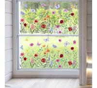 Springwillfly Autocollants statiques amovibles en PVC pour fenêtres, miroirs et surfaces lisses sur le thème des papillons floraux