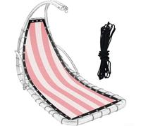 Springwillfly Base de siège de rechange pour balancelle suspendue avec corde, convient aux structures de chaise en textilène (rayures roses)