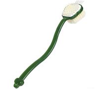 Springwillfly Brosse de bain double action avec poignée étendue pour exfoliation complète du corps, massage du cuir chevelu et nettoyage des ongles des pieds (vert transparent)