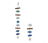 Springwillfly Carillon éolien en matériau naturel avec base en verre de mer et coquillages collectés pour décoration de jardin ou d'entrée style bohème (B)