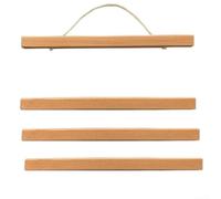 Springwillfly Cintre magnétique en bois de teck massif pour décoration murale avec grain naturel et cordes de suspension en cuir pour un montage sûr (11 cm)