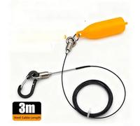 Springwillfly Corde de pêche pour pêcheurs : câble en acier inoxydable, clip à dégagement rapide et flotteurs en mousse PVC brillant, sangle de pêche légère - 2/3/4/6 m (3 mètres)