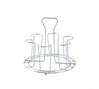 Springwillfly Étagère de rangement pour tasses en verre fabriquée en acier inoxydable avec design à l'envers, prend en charge 6 ou 8 tasses pour un séchage efficace et un espace de cuisine organisé (6