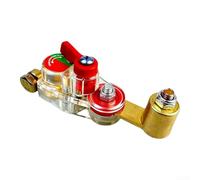 Springwillfly Interrupteur de déconnexion en laiton pour batterie - Polarité double borne - 12-24 V - Isolation rapide - Installation flexible - Rouge - 45 mm de hauteur - Sans fil - Pour voiture