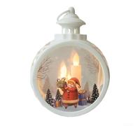 Springwillfly Lanterne décorative de Noël avec bougie LED sans flamme pour une ambiance festive intérieure ou extérieure, finition vintage blanche et bronze (vieil homme blanc)