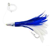 Springwillfly Leurre de pêche à la traîne en eau salée avec corps en plume, éléments réfléchissants UV et hameçon barbelé pointu optimisé pour truite GT et poissons similaires (04#)