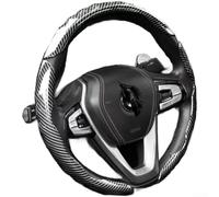 Springwillfly Lot de 3 housses de volant conçues pour durer avec un aspect fibre de carbone et une couche texturée ondulée pour éviter de glisser pendant la conduite (argenté)