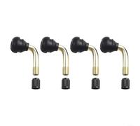 Springwillfly Lot de 4 valves de pneu sans chambre à air avec embout d'angle en caoutchouc pour roue à disque sans chambre à air à 90 degrés (4 pièces PVR70)