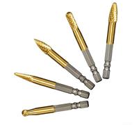 Springwillfly Lot de 5 fraises rotatives à tige hexagonale en métal et bois pour gravure, meulage et polissage 1/4" pour outils rotatifs Dremel