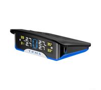 Springwillfly Moniteur de pression des pneus TPMS sans fil à énergie solaire avec capteurs étanches IP67 pour voitures, SUV et camions, noir (intégré)