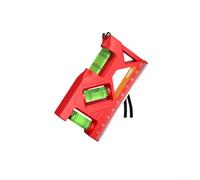 Springwillfly Niveau magnétique portable - Inclinomètre à bulles haute précision avec mesure horizontale/verticale/45°, design léger en alliage d'aluminium avec cordon, rouge (105 mm)