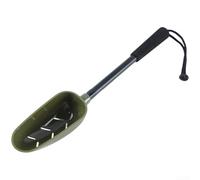 Springwillfly Pelle à bouillettes en plastique avec poignée style pelle pour ramasser et distribuer facilement l'appât sur une rive ou un bateau (petite taille + poignée noire)