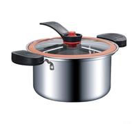 Springwillfly Petite casserole à ragoût antiadhésive en acier inoxydable 3,5 l (argenté)