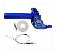 Springwillfly Poignée d'accélérateur de moto en alliage d'aluminium pour guidon de 2,2 cm compatible avec la plupart des motos et motos tout-terrain (bleu)