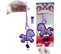 Springwillfly Porte-clés cheval du Nouvel An chinois 2026 avec motif brodé sur brocart pour symbolisme de chance (A)