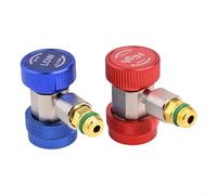 Springwillfly R134A Adaptateur Connecteur Rapide Coupleur Ensemble avec 1/4 SAE Mâle Flare Auto AC Manifold Gauge Low High HVAC System Kit d'outils Professionnel