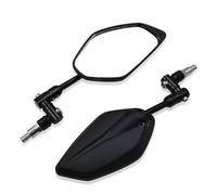 Springwillfly Rétroviseur pour moto avec cadre Forleaf et tige de rétroviseur rotative à 360 degrés pour filetage de 10 mm (noir)