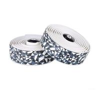 Springwillfly Ruban adhésif antidérapant en polyuréthane EVA pour guidon de vélo de route avec extrémité de guidon 210 cm 30 mm de largeur 3 mm d'épaisseur (blanc-gris)