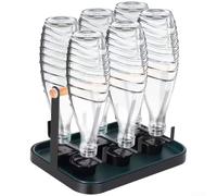 Springwillfly Support de tasse avec poignée en bois pour espaces intérieurs, peut contenir des bouteilles et des gobelets jusqu'à 600 ml, cadre robuste avec design axé sur la stabilité (encre noire)