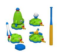 Sprinkler for Kids - 4-in-1 Rotating Backyard Sprinkler, Interactive Baseball Rocket Launch Toy, Water Play Set | Ages 3-12 Yard Pool Garden Outdoor Entertainment Support for Fun Activities