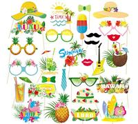 Sprinlot Accessoire Photobooth Hawaïen, Hawaï Photo Booth, Photomaton Luau Fête, Photo Décoration pour Hawaïen Tropical Summer