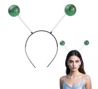 Sprinlot Serre-tête Alien pour carnaval, sonde extraterrestre, serre-tête argenté avec 2 boules rondes, bijou de tête extraterrestre, bandeau boule disco, serre-tête pour carnaval, fête C8