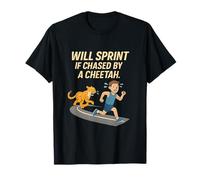 Sprint si poursuivi par un guépard humour de course T-Shirt